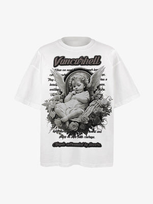 Angel Print Oversized T-Shirt - thumbnail 1