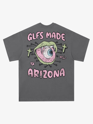 Eyeball Graphic T-Shirt – Anthrazit, Rückansicht | XoKool