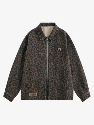 Vintage Washed Cheetah Denim Jacket - thumbnail 1