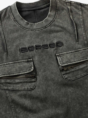 Vintage Washed Multi-Pocket T-Shirt - thumbnail 5