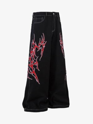 Black Baggy Jeans – Side flat | XoKool