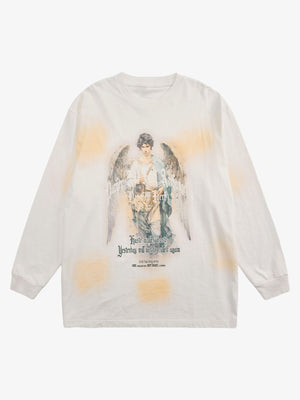 Vintage Angel Graphic Long Sleeve T-Shirt - thumbnail 1