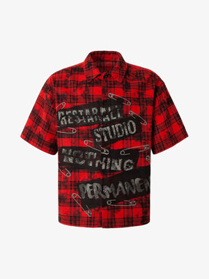 Street Creative Pin Print Plaid Shirt - thumbnail 1