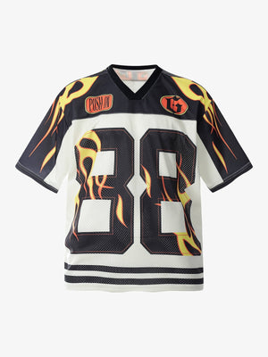 Jersey Style Flame Print T-shirt - thumbnail 1