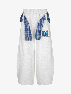 Plaid Belt Barrel Pants - thumbnail 1