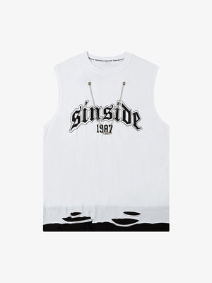Graphic Letter Chain Vest - thumbnail 3