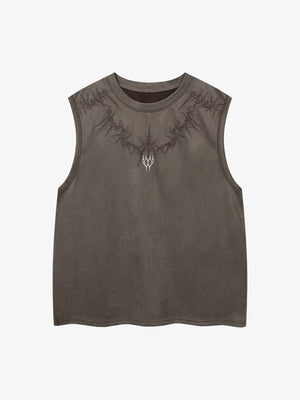 Suede Thorn Embroidered Vest - thumbnail 1
