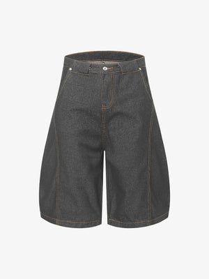 Deconstructed Split Contrast Stitching Scimitar Jorts - thumbnail 1