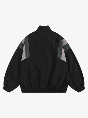 Color block windbreaker – Black, back view flat | XoKool