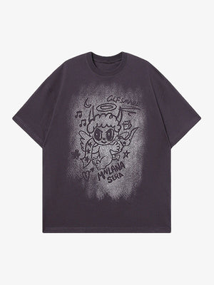 Oversized Angel Graphic T-Shirt - thumbnail 1