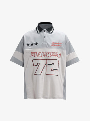 Retro Sports Jersey Polo Shirt - thumbnail 1