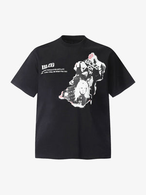 Street Hip-hop Portrait Print T-shirt - thumbnail 1