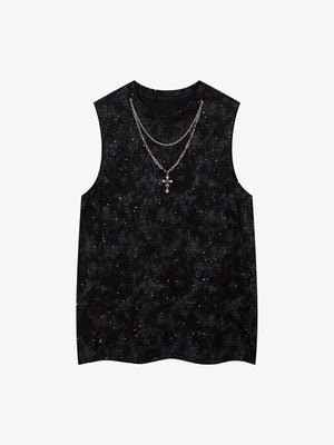 Retro Rhinestone Cross Chain Vest - thumbnail 1
