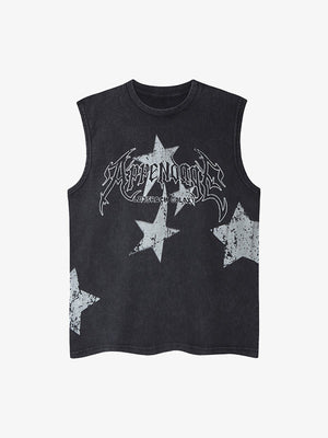 Washed Star Print Vest - thumbnail 1