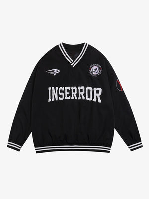 Street V-Neck Baseball-Inspired Sweatshirt - thumbnail 1