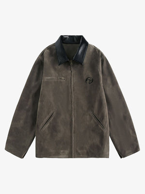 Retro Suede Detroit Motorcycle Jacket - thumbnail 1