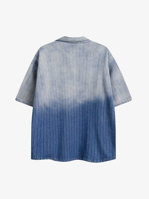Gradient Denim Short-Sleeve Shirt - thumbnail 2