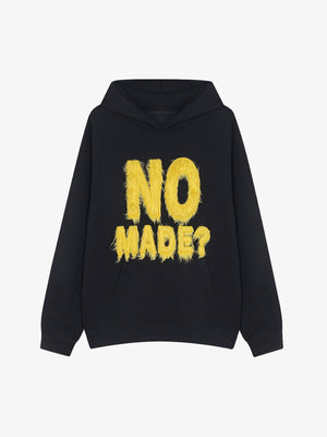 Fuzzy Letter Hoodie – Schwarz, Vorderansicht | XoKool