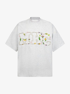 Oversized Embroidered Floral Letter T-Shirt - thumbnail 8