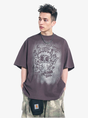 Oversized Angel Graphic T-Shirt - thumbnail 2