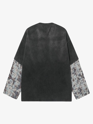 Washed Racing Longsleeve mit Karo-Ärmeln – Rückansicht | XoKool