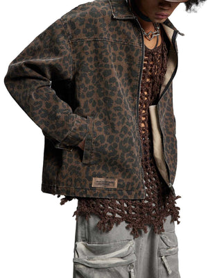 Vintage Washed Cheetah Denim Jacket - thumbnail 2