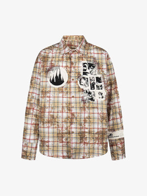 Retro Cleanfit Patch Embroidered Plaid Shirt - thumbnail 9