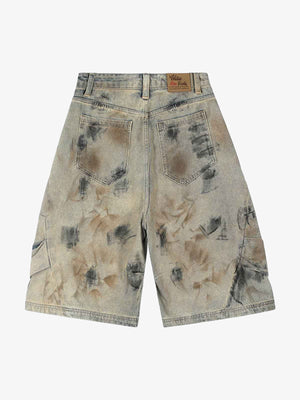 Rust Tie Dye Wide Leg Jorts – Rückansicht | XoKool