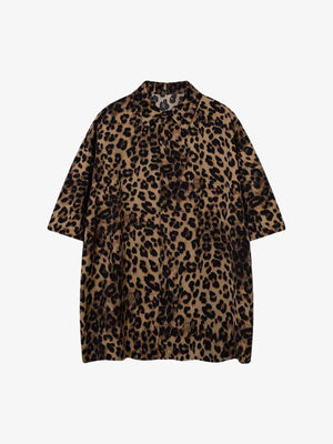 Kurzarmhemd mit Leopardenmuster – Vorderseite flach | XoKool