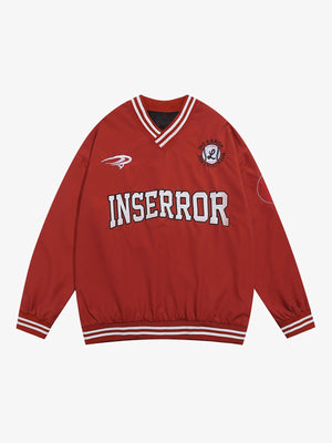 Street V-Neck Baseball-Inspired Sweatshirt - thumbnail 3