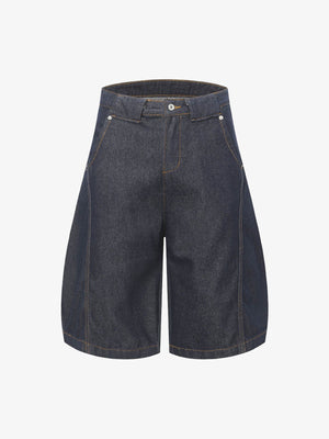 Deconstructed Split Contrast Stitching Scimitar Jorts - thumbnail 3