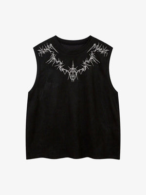 Suede Thorn Embroidered Vest - thumbnail 2