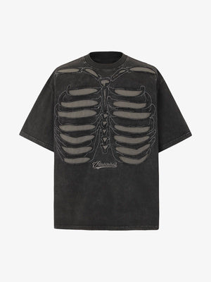 Skeleton Design Print Oversized T-Shirt - thumbnail 3