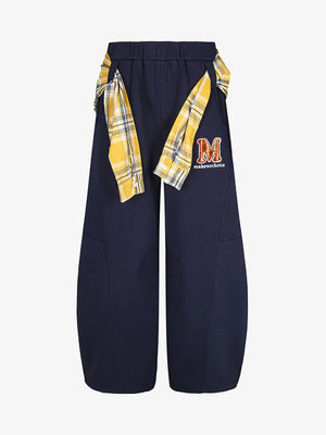 Plaid Belt Barrel Pants - thumbnail 3