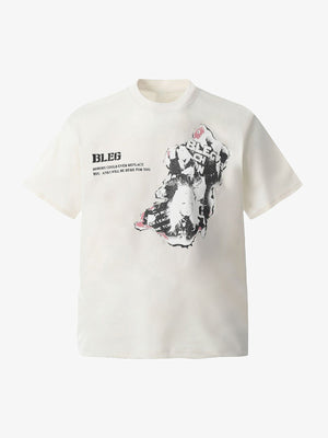 Street Hip-hop Portrait Print T-shirt - thumbnail 2