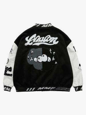 Black Varsity Jacket – back view | XoKool