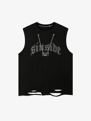 Graphic Letter Chain Vest - thumbnail 1