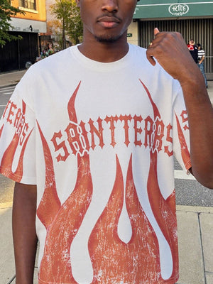 Flame Graphic Crew Neck T-Shirt - thumbnail 2