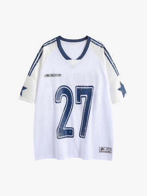 Oversized NO. 27 Sports Jersey T-Shirt - thumbnail 3