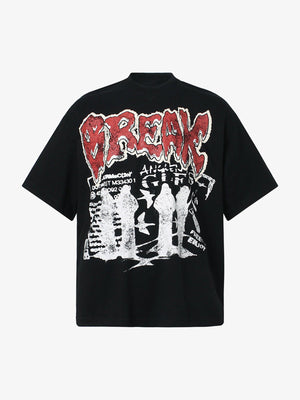 Graphic "BREAK" Print T-Shirt - thumbnail 1