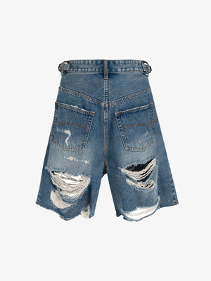 Jorts azules rotos con hebillas laterales – vista trasera | XoKool