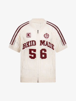 Mesh Zip-Up Sports Jersey Short Sleeve Shirt - thumbnail 19