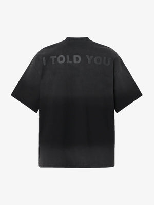 Dip Dye Ombre T-Shirt with Puff Lettering – Black, back view | XoKool