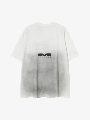 Dirty Wash Number Graphic Tee – Washed White, back view | XoKool
