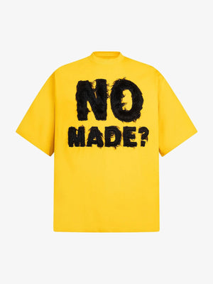 Heavyweight Boxy T-Shirt mit Fuzzy Letters – Gelb, Vorderansicht | XoKool