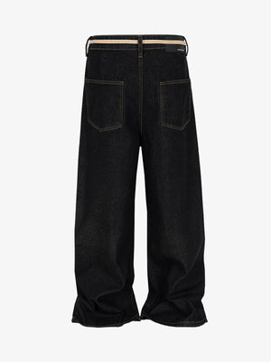 Cleanfit Buckle Belt Baggy Jeans - thumbnail 3