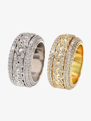 Iced spinner ring – Silver and Gold side by side | XoKool