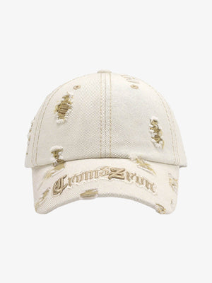 Distressed Letter Embroidery Baseball Cap - thumbnail 2