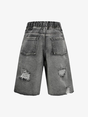 Distressed Cargo Denim Shorts - thumbnail 3