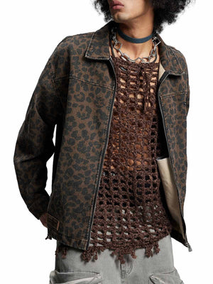 Vintage Washed Cheetah Denim Jacket - thumbnail 3